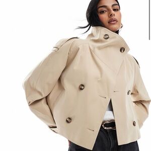 ASOS Tan Double-Breasted Trench Coat